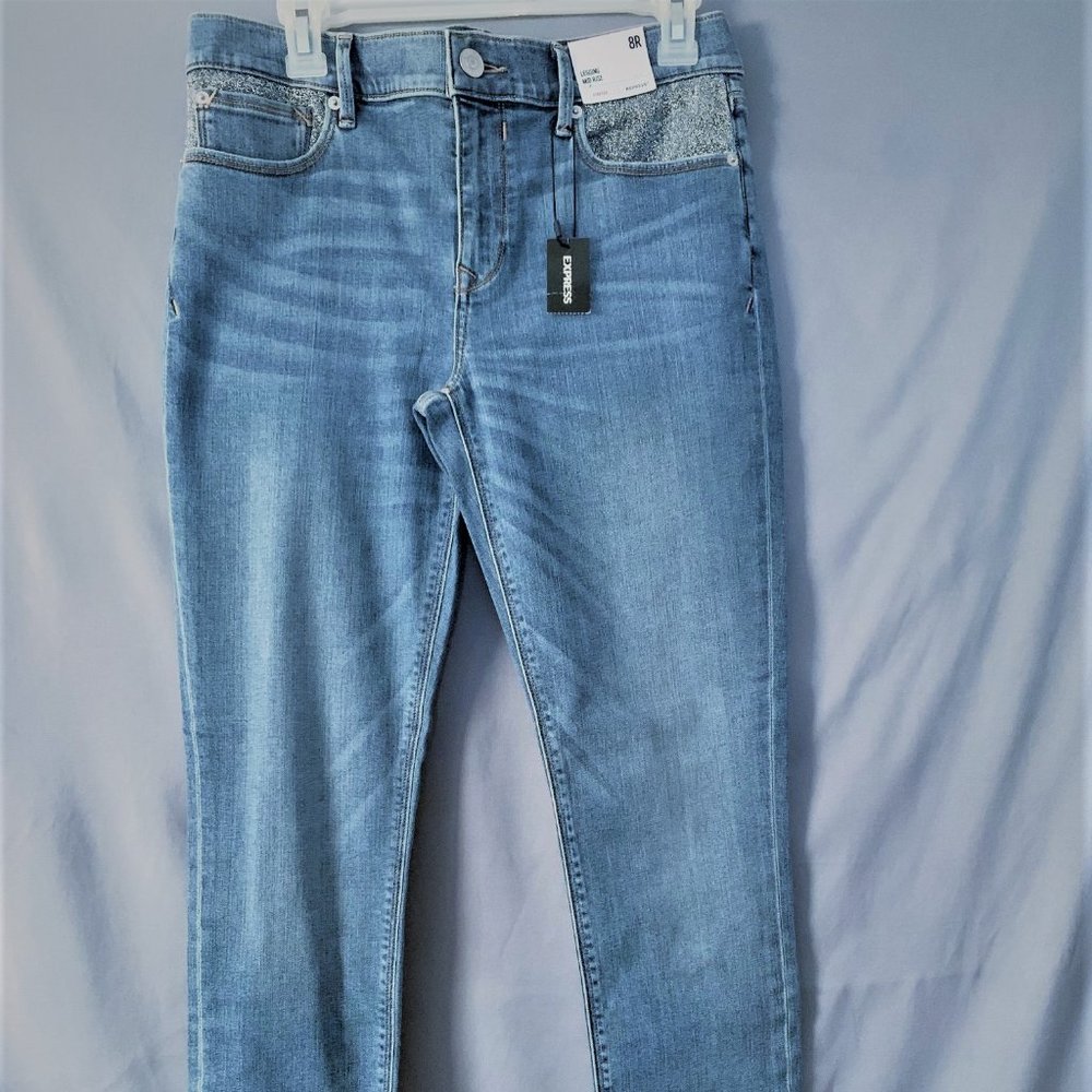 WOMANS JEANS LITTLE PATCH OF GLITTER SIZE 8 brand new